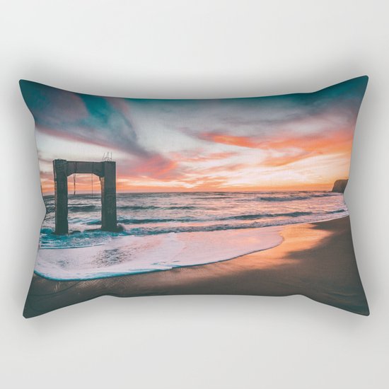 Sunset sky sea Rectangular Pillow