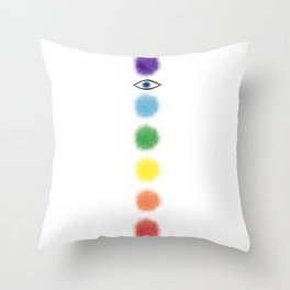 Rainbow chakras Throw Pillow