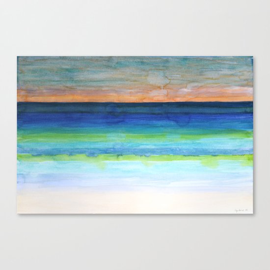 White Beach at Sunset Canvas Print