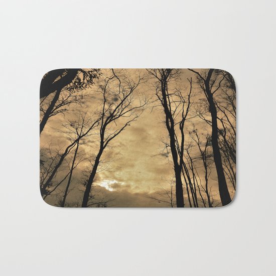 snow clouds above the wood Bath Mat