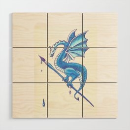 Blue Dragon Art Warrior Wood Wall Art