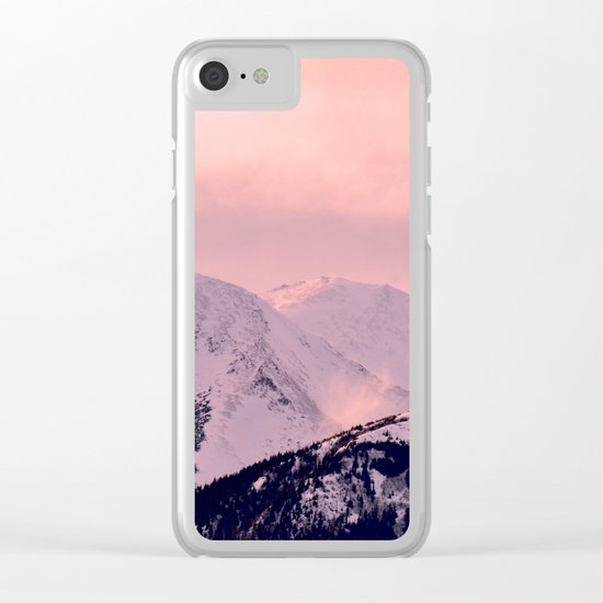 Kenai Mts Bathed in Serenity Rose - II Clear iPhone Case