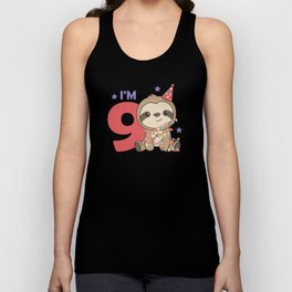 Sloth For Ninth Birthday For Children 9 Year Unisex Tank Top