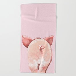 Pig Cutie Butt in Pink Beach Towel