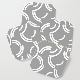 White curves on silver background Coaster