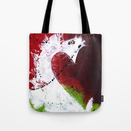 Abstract Painting, Red Heart, White Tote Bag