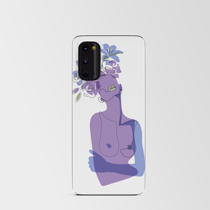 Lilac Beauty / Purple, blue and green naked woman with flowers / Explicit Design Android Card Case