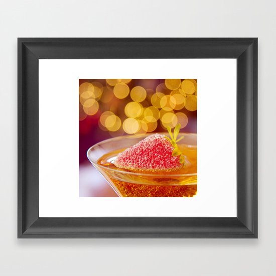 Strawberries and Champagne Framed Art Print