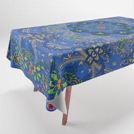 Antique Moroccan Midnight Flowers Tablecloth