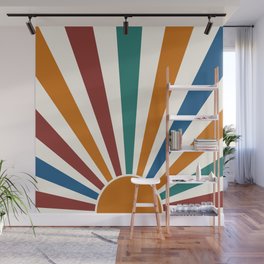Multicolor retro Sun design 10 Wall Mural