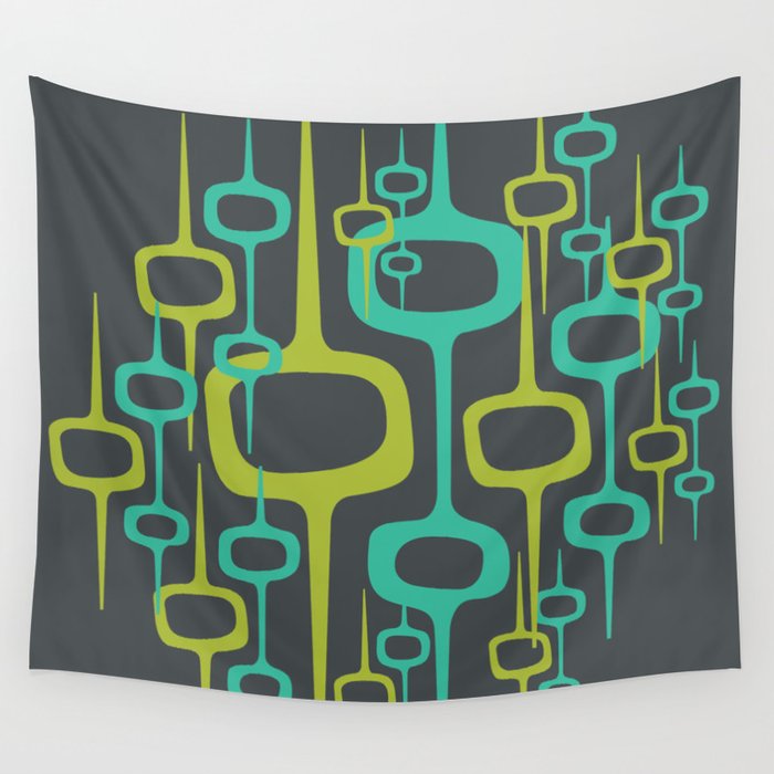 Mid Century Modern — Abstract Beehive Honeycomb Pattern Wall Tapestry