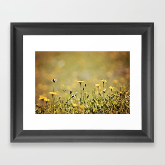Yellow Wildflowers in the Sun Framed Art Print