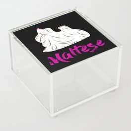 Maltese Dog Illustration Acrylic Box