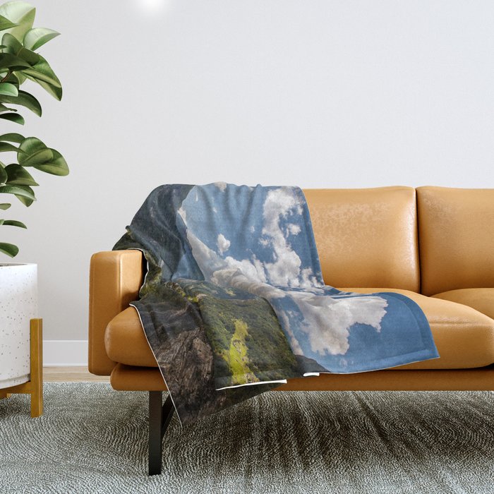 Geiranger Fjord Norway Mountains Throw Blanket