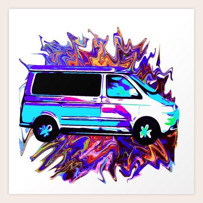I Love My Campervan Art Print By Kjhart Society6
