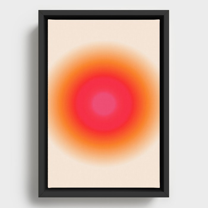 Orange Glow Gradient Aura Framed Canvas