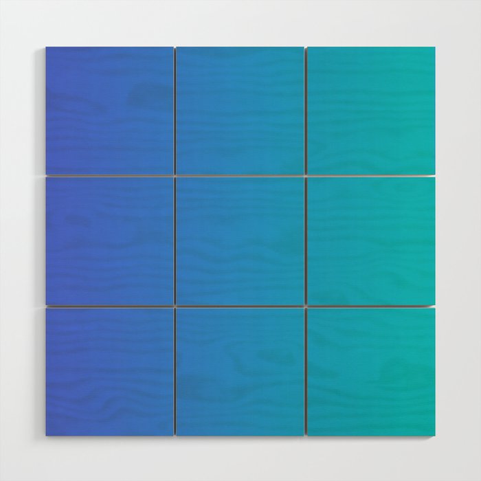 Turquoise Blue Gradient Wood Wall Art