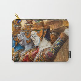Yaksha guardians at the Grand Palace or Wat Phra Kaew, Bangkok, Thailand. A beautiful fine art photography of my wanderlust in south east Asia. Carry-All Pouch | Colorful, Emeraldbuddha, Grandpalace, Guardian, Travelphotography, Temple, Yaksha, Demon, Wanderlust, Gold 