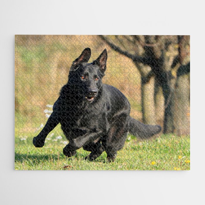 Oyoung Big Black Dog German Shepherd Jigsaw Puzzle by Vogue