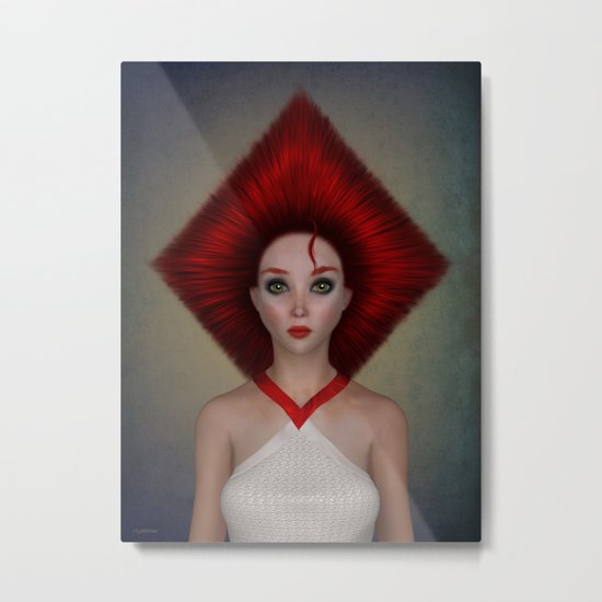 Queen of diamonds portrait Metal Print