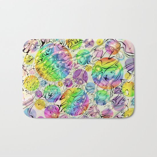 bursting bubbles are free Bath Mat