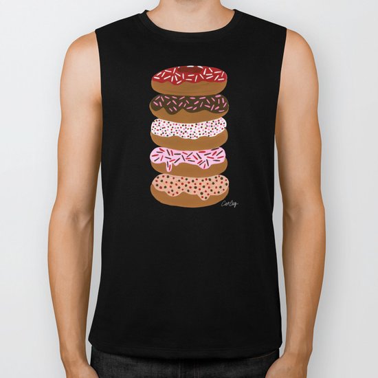 Stacked Donuts on Cream Biker Tank