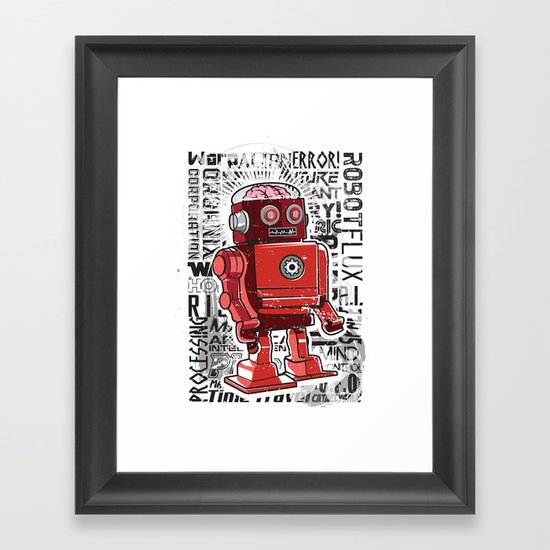 Robot Flux Framed Art Print