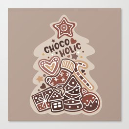 Chocoholic | Christmas Tree with Chocolate Decorations Canvas Print