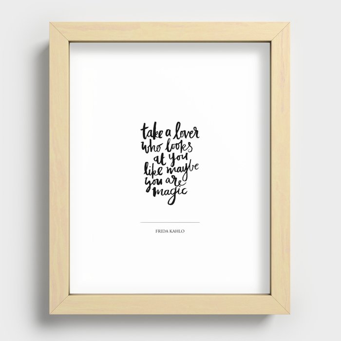 take a lover Recessed Framed Print
