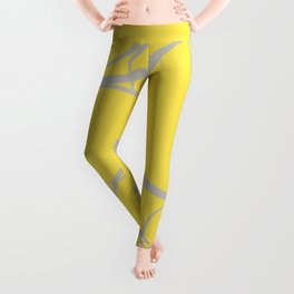 Funky Ring Pattern V16 Pantone's 2021 Color of the year Illuminating Yellow and Lead Crystal Leggings