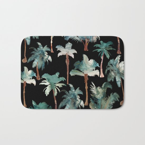 Palm Trees at Night Bath Mat