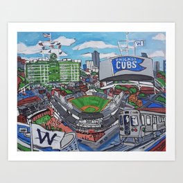 Cubs Collage Chicago  Art Print
