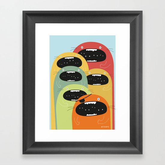 Monster gang. Framed Art Print