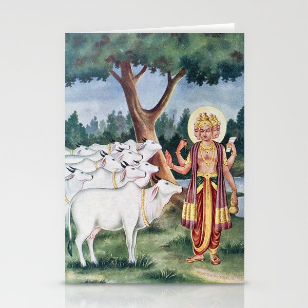 Lord Brahma with Cows Stationery Cards
