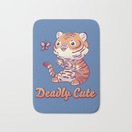 Deadly Cute Tiger // Kawaii, Big Cat, Animals Bath Mat
