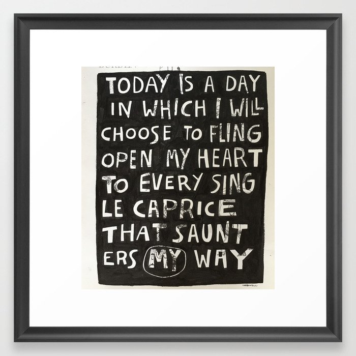 today is a day. Framed Art Print
