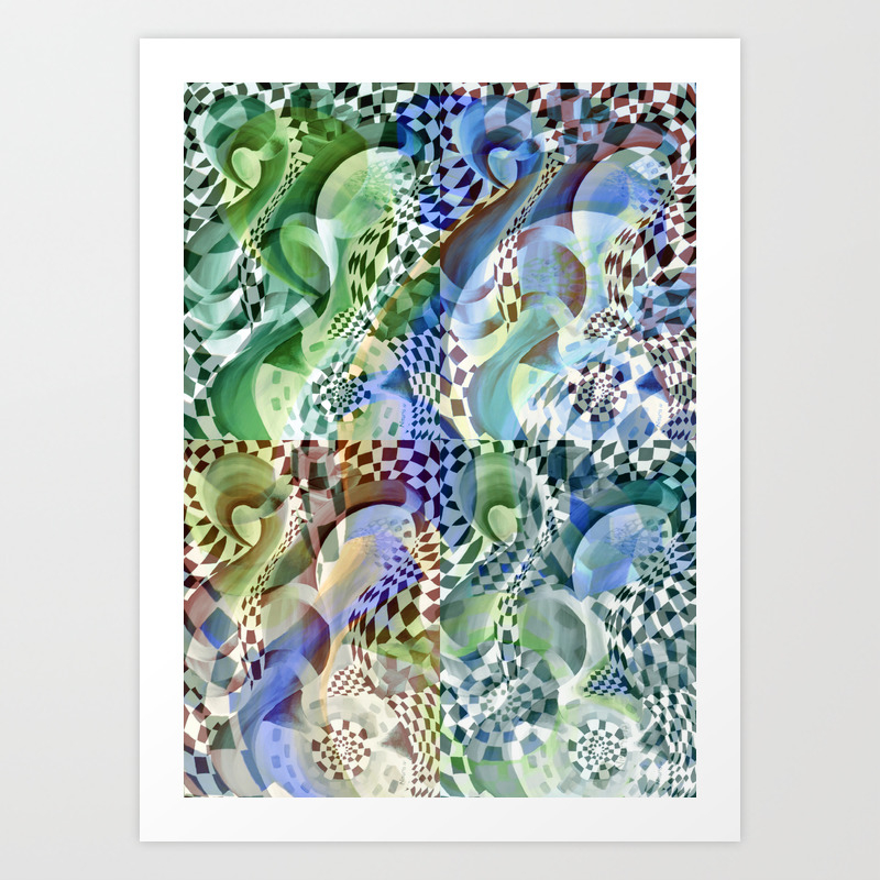 Hand Painted 80s Pattern Retro Chess Board Abstract Art Print By Nisuris Society6