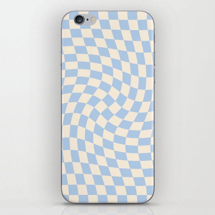 Check II - Baby Blue Twist — Checkerboard Print iPhone Skin