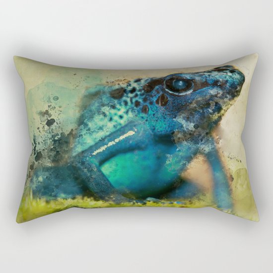 Blue poison frog Rectangular Pillow