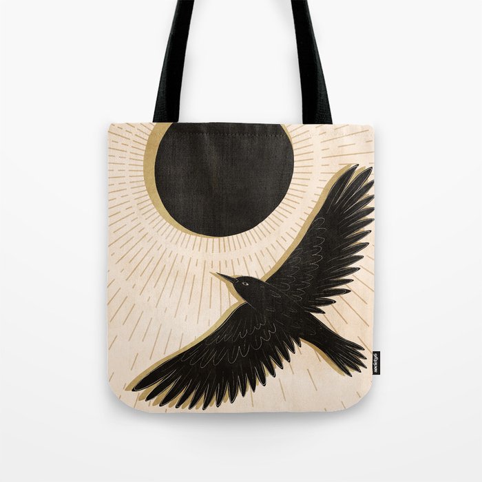 Raven and a black Sun Tote Bag