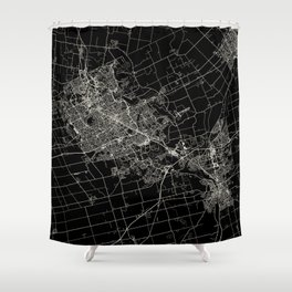 Kitchener, Canada City Map Illustration Shower Curtain