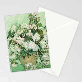 Vase with Pink Roses by Vincent van Gogh Stationery Card