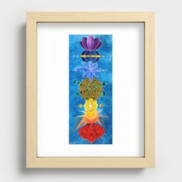 Chakra Art Print Yoga Art Energy Sacred geometry chakra symbols chakra colors Recessed Framed Print