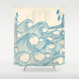 Waves Shower Curtain