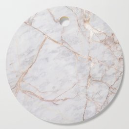 White Italian Marble & Gold Cutting Board