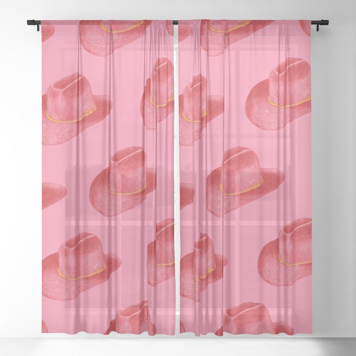 Red Stetson Sheer Curtain