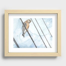 Bird on Wire Recessed Framed Print