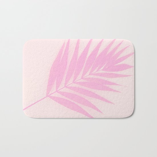 Pink Palm Leaf Bath Mat