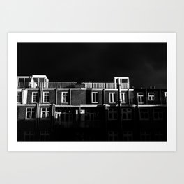 Moody architecture in black and white | Amsterdam, the Netherlands | street photography Art Print