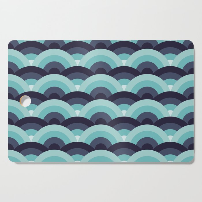 Abstract Scallop Geometric Seamless Pattern Background  Cutting Board